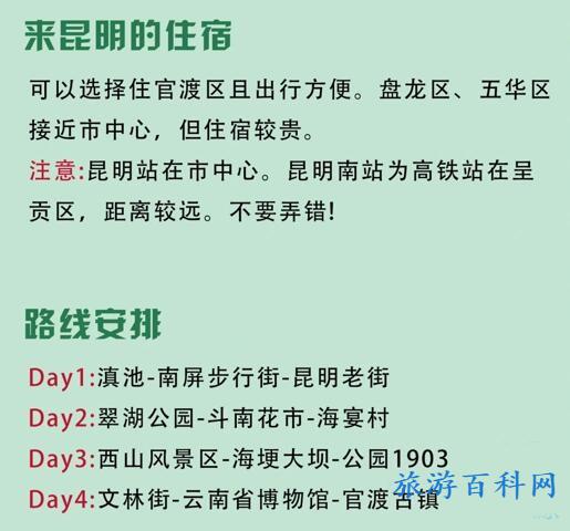 昆明旅游路线（昆明旅游路线图）