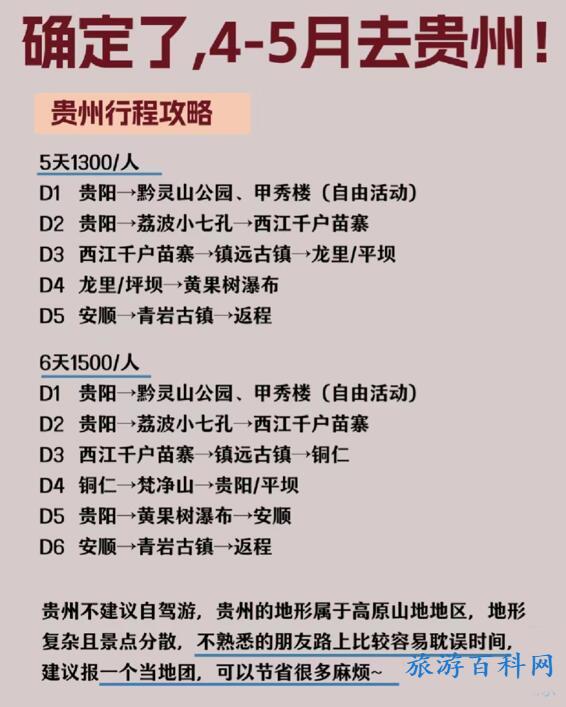 贵州旅游最佳路线